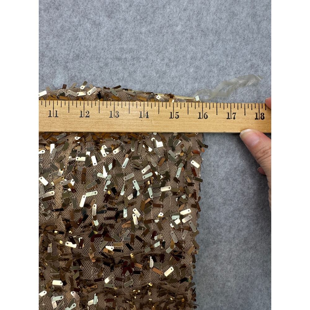 Wet Seal Gold Sequin Glam Metallic Y2K Strapless Bodycon Party Mini Dress - Picture 4 of 11